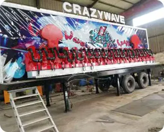 Big crazy wave rides on trailer