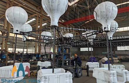 Samba balloon on trailer shipping to Chile